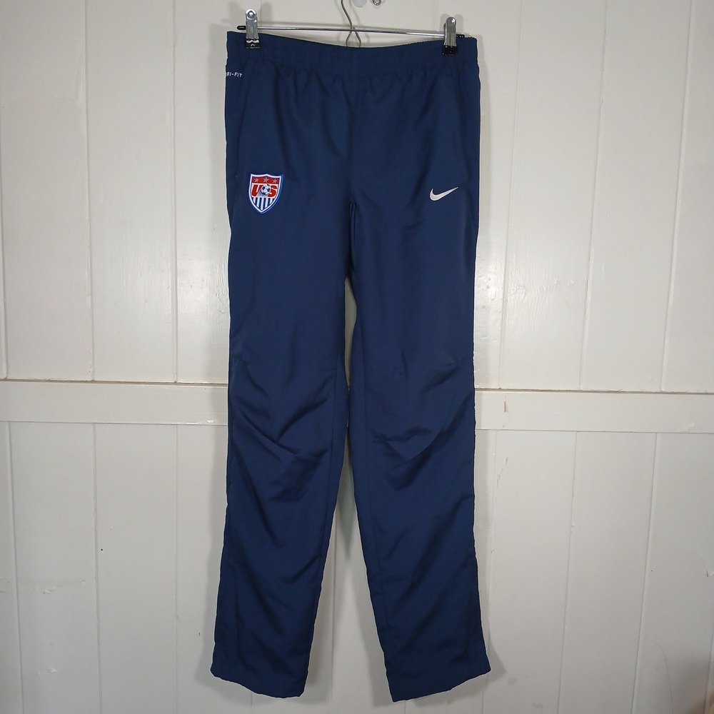 Nike US Soccer Training Pants Mens Small Navy Blue Dri-FIT 579405-410